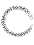 Bracelet for Men Chunky Cuban Bracelet 10MM 7.5 Inch Stainless Steel Chain Bracelet Mens Birthday Valentines Day Jewelry Gifts for Him Dad Adults Age