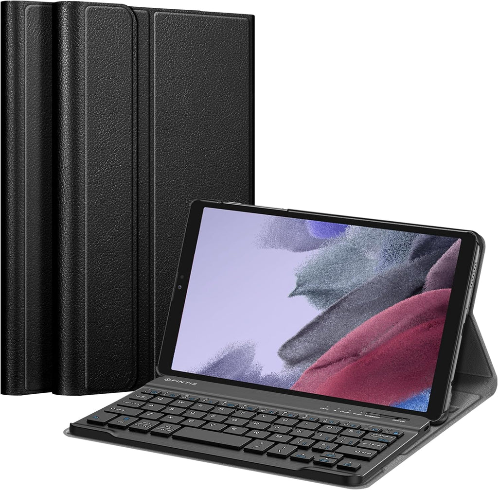 Keyboard Case for Samsung Galaxy Tab A7 Lite 8.7 Inch 2021 Model (SM-T220/T225/T227), Slim Lightweight Stand Cover with Magnetically Detachable Wireless Bluetooth Keyboard, Black